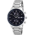 thumbnail image 1 of Adee Kaye Mens Maze Watch AK7501-MBK Silver Dial Stainless Steel Leather Strap, 1 of 1