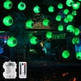 thumbnail image 1 of Adeeing 15.4ft Halloween Lights Waterproof Battery Operated Green Eyeball String Lights with 30LED 8 Modes for Backyard Porch Balcony Party Decor, 1 of 7