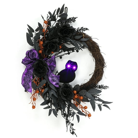 Adeeing Decoration 20 inch Artificial Owl Wreath with Bows, Branches for Front Door Home Door Wall Decorations