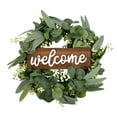 thumbnail image 1 of Adeeing Green Eucalyptus Wreath for Front Door 16 inches Spring/Summer Greenery Wreath with Welcome Sign for Farmhouse Home Decor, 1 of 7