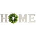 thumbnail image 1 of Adeeing Home Sign Wall Decor Wooden Home Letters with Artificial Wreath for Front Door, Living Room, Entry Way, Farmhouse, Vintage White, 1 of 8