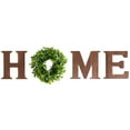 thumbnail image 1 of Adeeing Wooden Home Sign Wall Decor Home Letters with Artificial Wreath for Front Door, Living Room, Entry Way, Farmhouse, Brown, 1 of 8