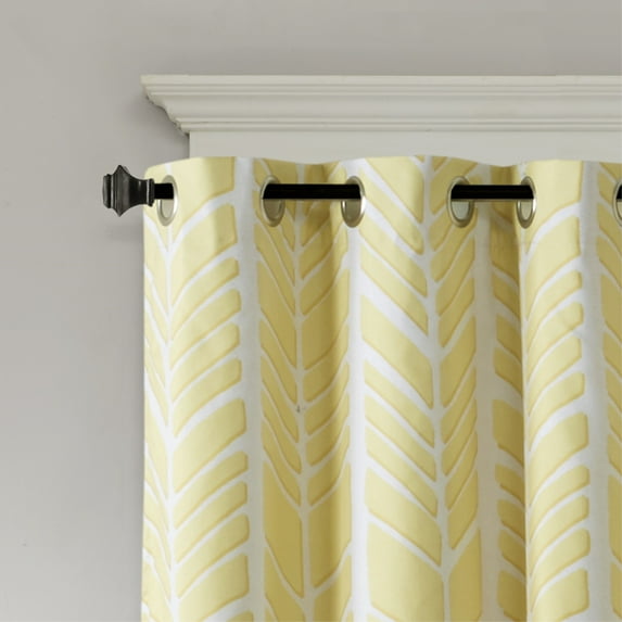Adel Total Blackout Curtain Panel - Yellow Printed 100% Polyester with 3 Pass Foam Back Lining - Ideal for Light Blocking and Privacy - Modern Home Decor Upgrade