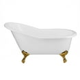 thumbnail image 1 of Adela 62 Inch Cast Iron Slipper Clawfoot Tub - Flat Rim - Rim Faucet Drillings, 1 of 2