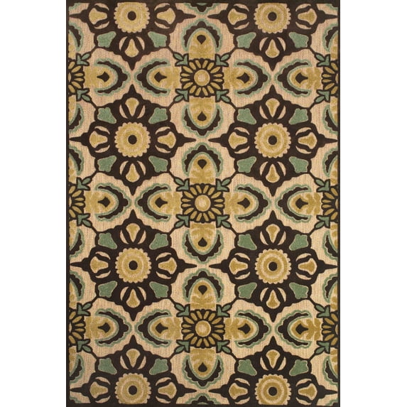 Adela Modern Paisley Rug, Moss/Chocolate/Teal Green, 7ft-6in x 10ft-6in Area Rug