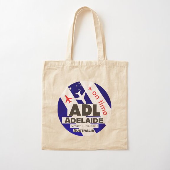Adelaide Adventure: Adl Airport Code Design Canvas Tote Bags, Reusable Shopping Bag