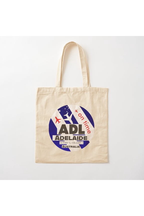 Adelaide Adventure: Adl Airport Code Design Canvas Tote Bags, Reusable Shopping Bag