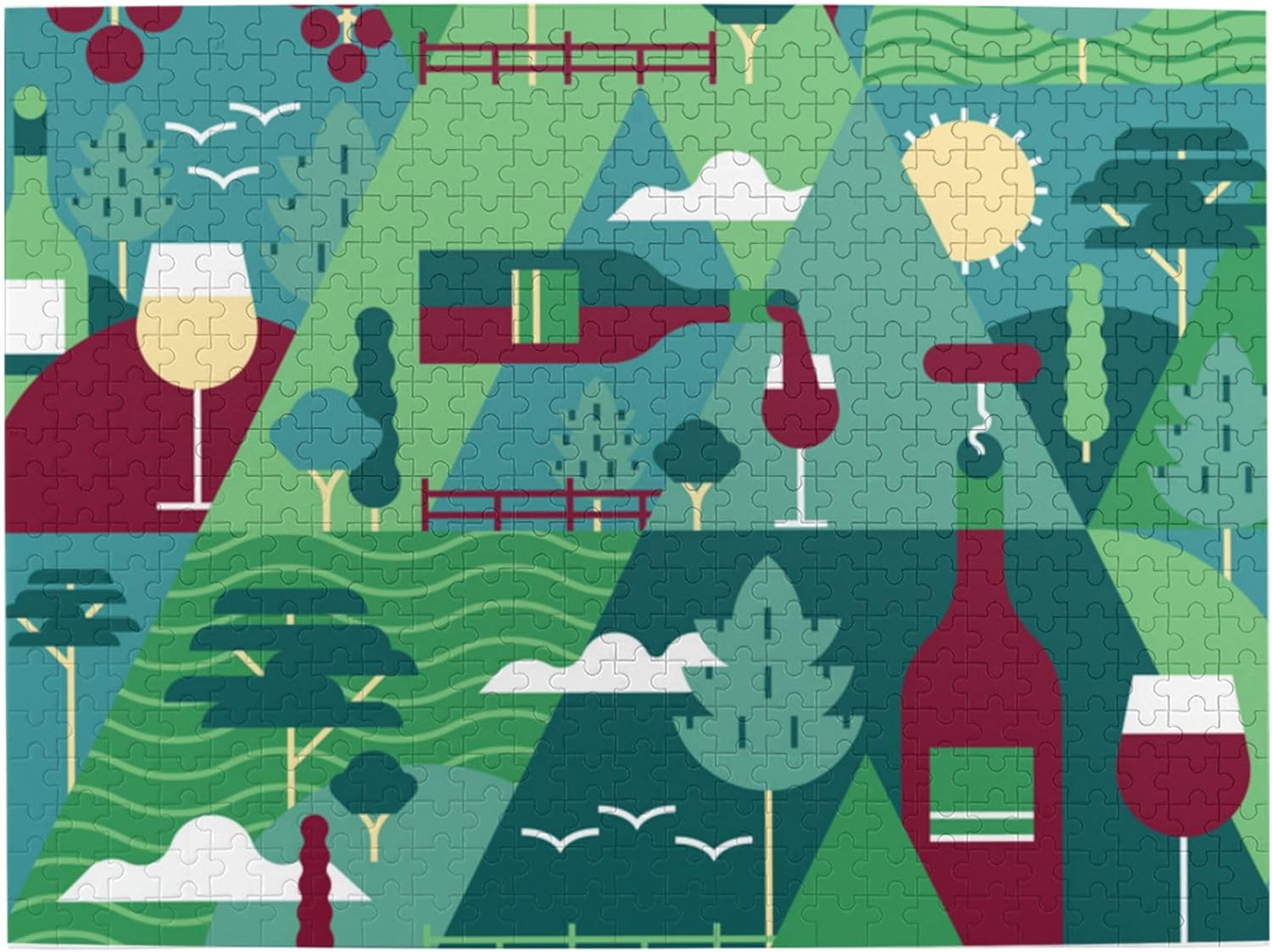 Adelaide Hills Puzzle 500 Piece Rompecabezas Funny Puzzl Cool Art Adults Puzzles Wooden Jigsaw