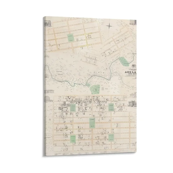 Adelaide: Kingston Map 1842 Canvas Painting cute room decor home decoration accessories Paintings on the wall painting