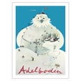 thumbnail image 1 of Adelboden Switzerland - Snowman Ski Mountain - Vintage Travel Poster by Herbert Leupin c.1947 - Fine Art Matte Paper Print (Unframed) 24x32in, 1 of 4