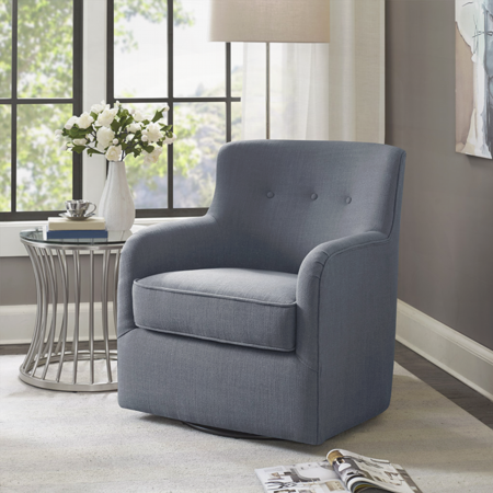 Adele 1-Piece Solid Wood Swivel Chair with Non-Slip Pads