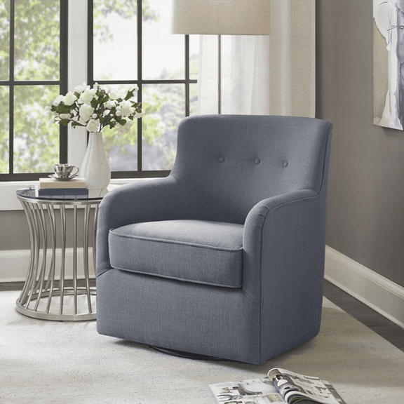 Adele 1-Piece Solid Wood Swivel Chair with Non-Slip Pads