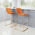 thumbnail image 1 of Adele Barstool Orange & Gold Barstool, Modern Style, Soft and smooth velvet fabric, Plywood, Indoor Bar, 1 of 12