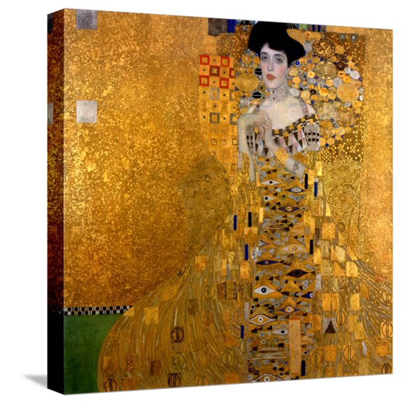 Art.com Adele Bloch-Bauer I, 1907 Stretched Canvas Print Wall Art by Gustav Klimt, 16" x 16"