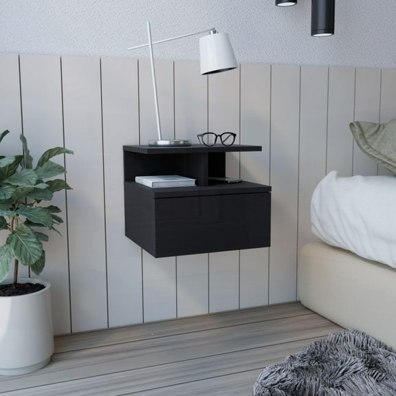 Adele Floating Side/End Table - Storage Solution for Small Rooms