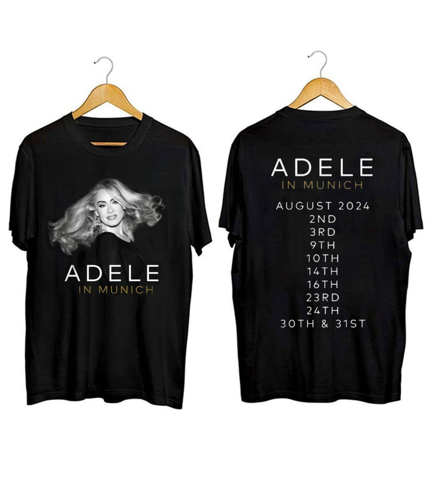 Adele In Munich August 2025 Music Tour Black TShirt Gift Fans