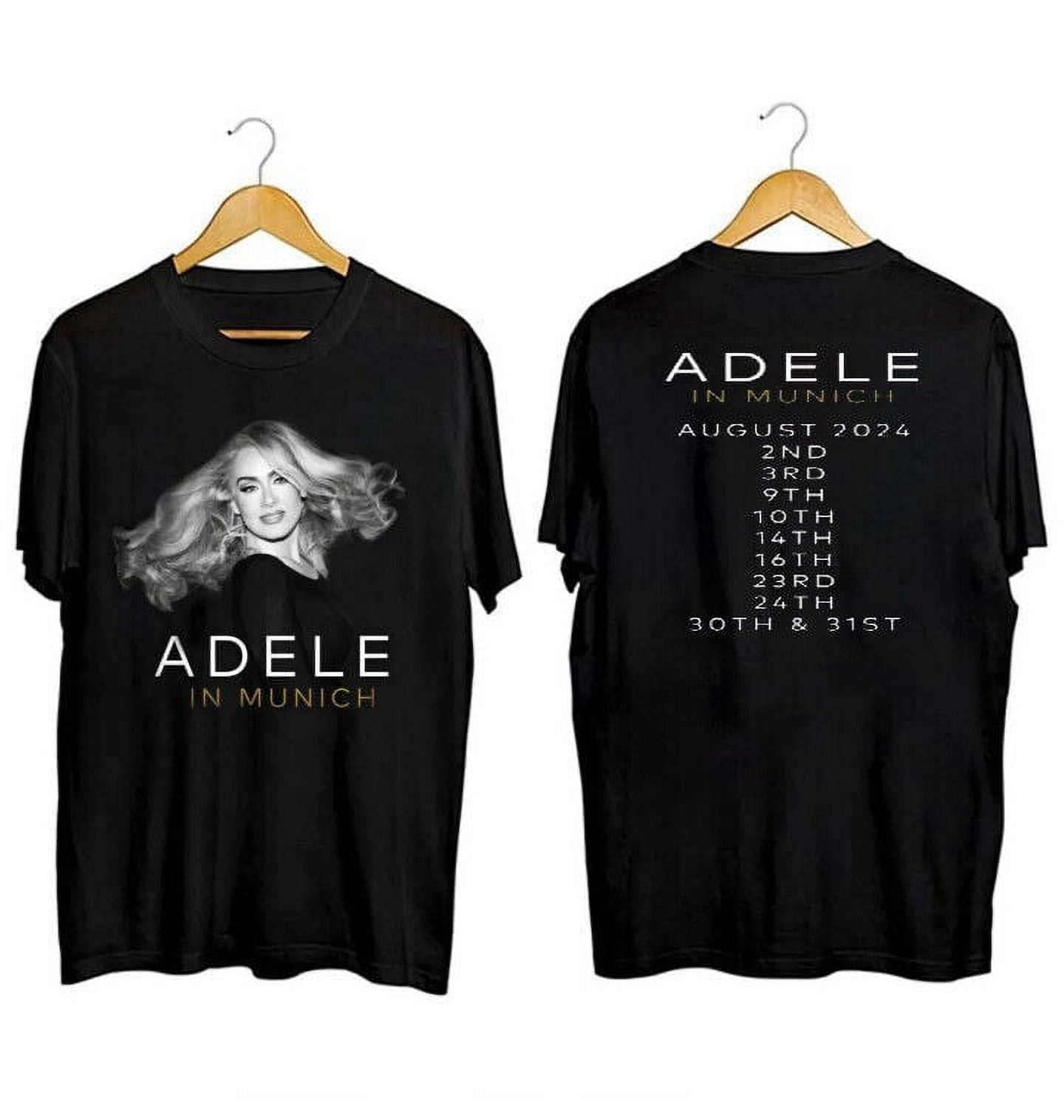 Adele In Munich August 2024 Music Tour Black TShirt