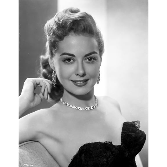 Adele Mara Posed in Black Dress with Necklace, Earrings and a Beautiful Smile Photo Print (8 x 10)