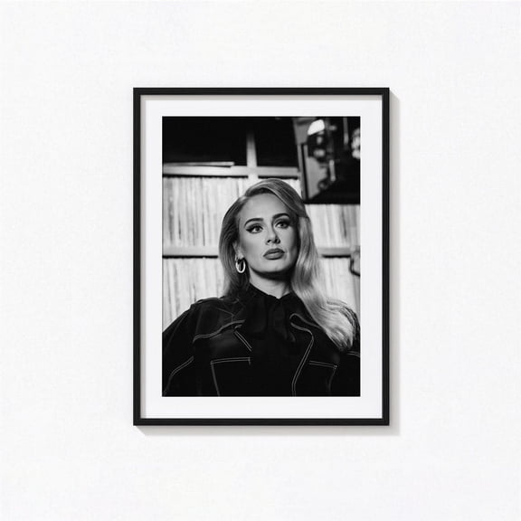 Adele S, Adele Black And White Wall Art, Album Cover, Home Decor, Photography Prints, Pop - Soul Music, Bam127 #1821, Unframed Poster Size 24x36