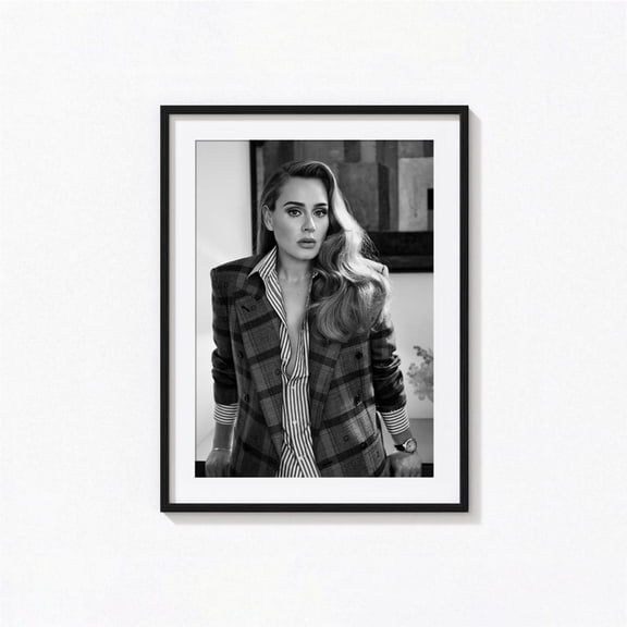 Adele s, Adele Black and White Wall Art, Album Cover, Home Decor, Photography Prints, Pop - Soul Music, BAM174, Unframed Canvas Size 8x12