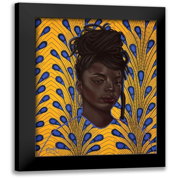 Adeleke, Adekunle 12x14 Black Modern Framed Museum Art Print Titled - Dreads