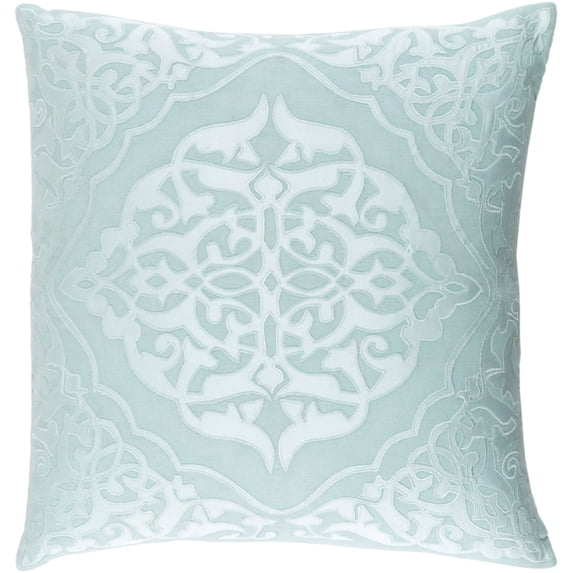 Surya ADI004-2222D Adelia Throw Pillow - Mint & Pale Blue - 22 x 22 x 5 in.