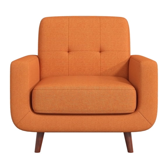 Adelia Orange Textured Upholstery Tufted Back Accent Chair