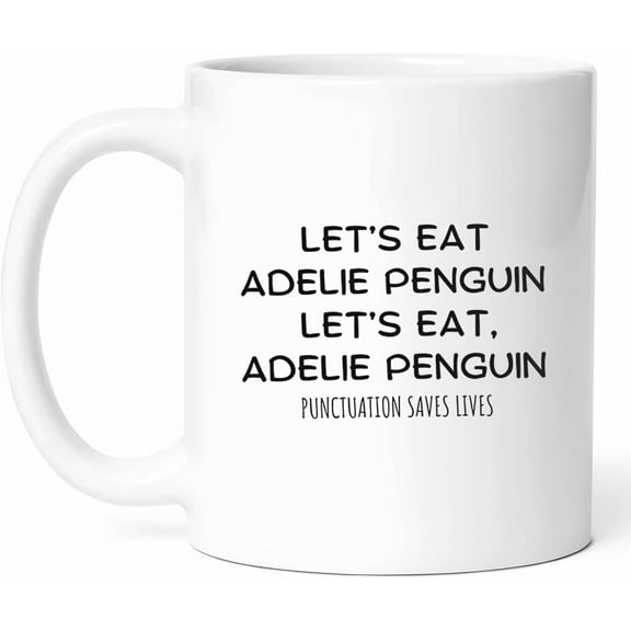 Adelie Penguin Mug - Cute Coffee Cup - Funny Gift For Penguin Lovers - Antarctic Novelty Drinkware - Wildlife Tea Mugs - Animal Hot And Cold Drink Cups - Bird Enthusiast Gifts - 11 oz Ceramic Mug For