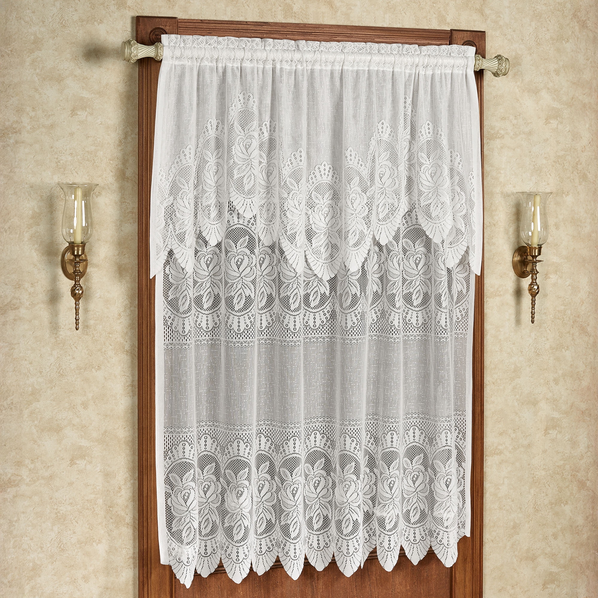 Touch of Class, All-In-One Window Panel, 63L, Floral Lace White ...