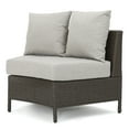 thumbnail image 1 of Adelina Wicker Outdoor Curved Loveseat Sectional with Cushions, Brown and Ceramic Gray, 1 of 8