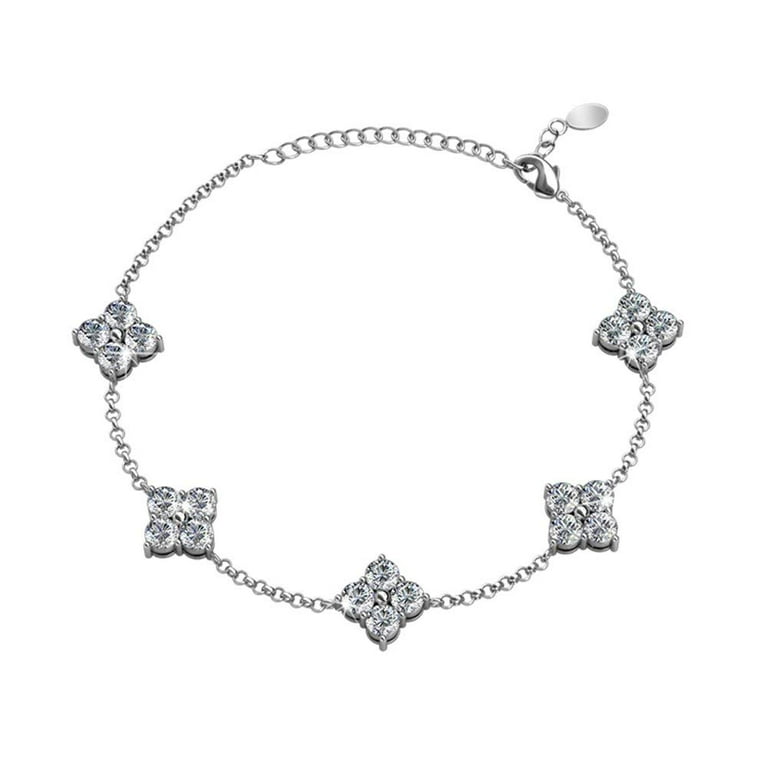 Adeline 18K White Gold Swarovski Bracelet | Cate & Chloe