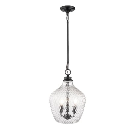 Golden Lighting Adeline 3-light Pendant in Matte Black
