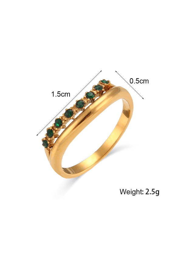 Adeline Diamond Simulant Gold Ring