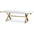 thumbnail image 1 of TOV Furniture Adeline Goldtone Stainless Steel and White Wood Dining Table, 1 of 2