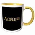 thumbnail image 1 of 3drose, Adeline Popular, Trendy Lady Name in the Usa. Yellow on Black Charm, 11oz Two-tone Yellow Mug, 1 of 6
