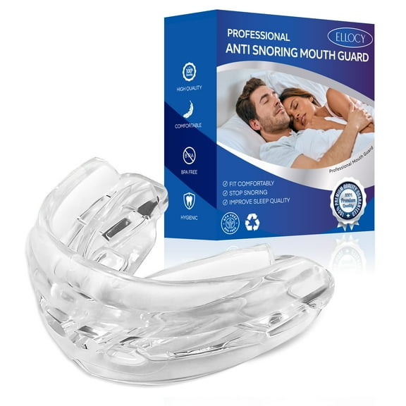 Ellocy Anti Snoring Devices – Mouth Guard for Snoring & Teeth Grinding, Adjustable Fit for Men & Women