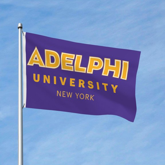 Adelphi University 3x5 Ft Flag Double Sided Indoor Outdoor Double Stitched Polyester Flag With 2 Grommets-Both Side Can Be Read