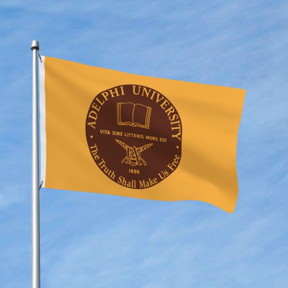 Adelphi University 3x5 Ft Flag Double Sided Indoor Outdoor Double Stitched Polyester Flag With 2 Grommets-Both Side Can Be Read