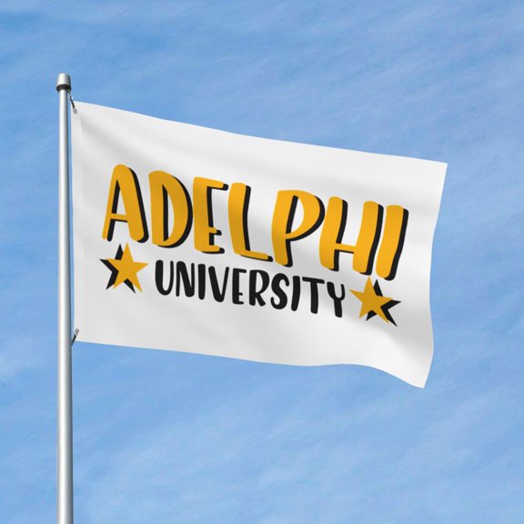 Adelphi University, 3x5 Ft Flag Double Sided Indoor Outdoor Double Stitched Polyester Flag With 2 Grommets-Both Side Can Be Read