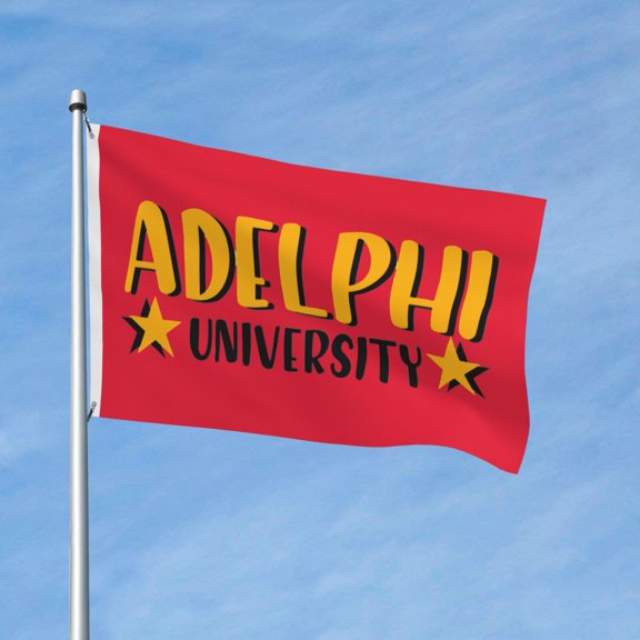 Adelphi University, 3x5 Ft Flag Double Sided Indoor Outdoor Double Stitched Polyester Flag With 2 Grommets-Both Side Can Be Read