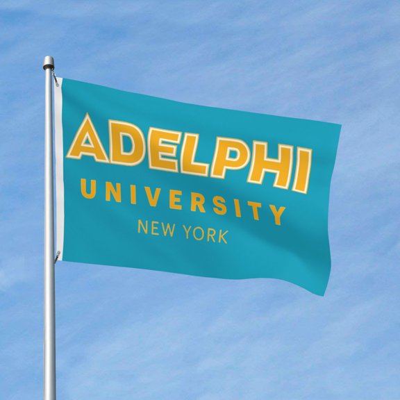 Adelphi University 3x5 Ft Flag Double Sided Indoor Outdoor Double Stitched Polyester Flag With 2 Grommets-Both Side Can Be Read