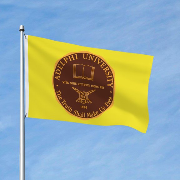 Adelphi University 3x5 Ft Flag Double Sided Indoor Outdoor Double Stitched Polyester Flag With 2 Grommets-Both Side Can Be Read