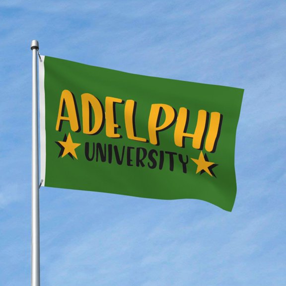 Adelphi University, 3x5 Ft Flag Double Sided Indoor Outdoor Double Stitched Polyester Flag With 2 Grommets-Both Side Can Be Read