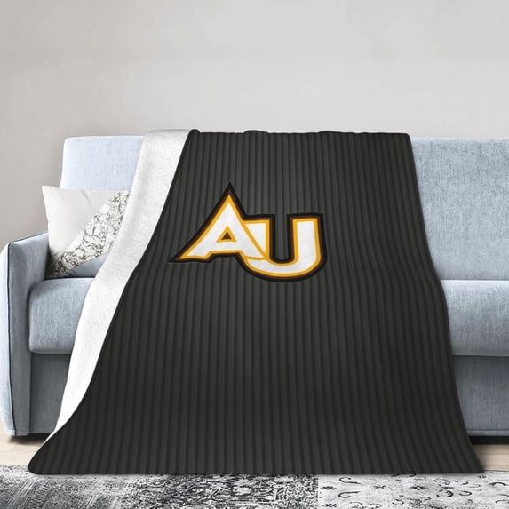 Adelphi University Logo Fleece Blanket, Very Soft Microfiber Flannel Blanket for Couch Warm and Cozy for All Seasons, Black