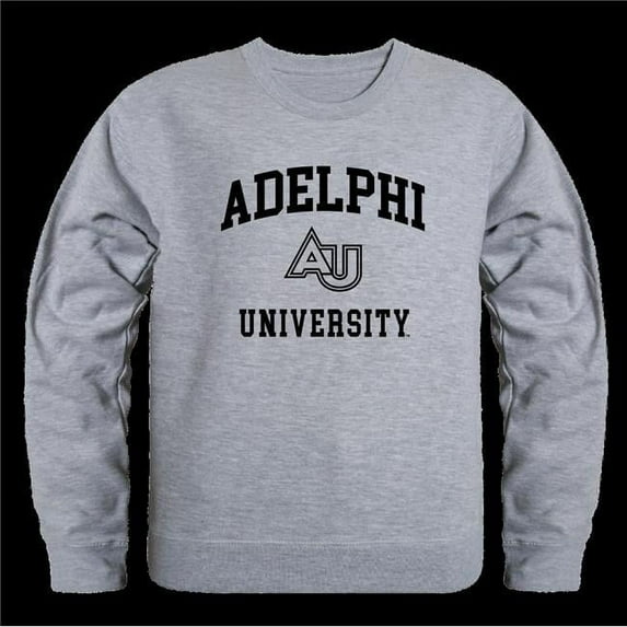 Adelphi University Panthers Seal Crewneck Sweatshirt, Heather Grey - Large