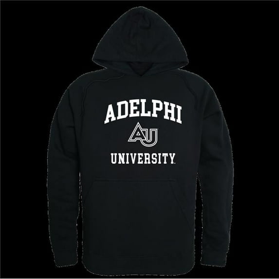 Adelphi University Panthers Seal Hoodie, Black - Medium