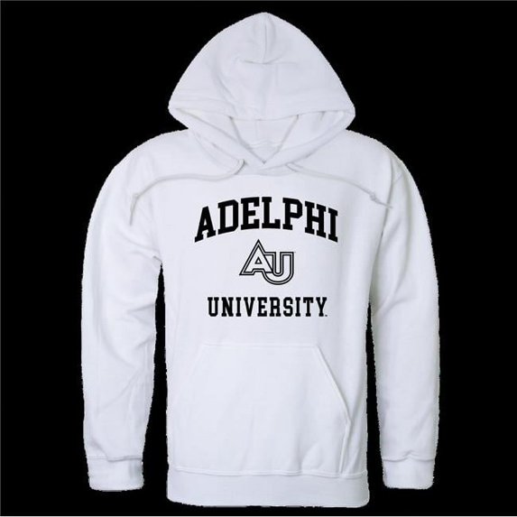 Adelphi University Panthers Seal Hoodie, White - Extra Large