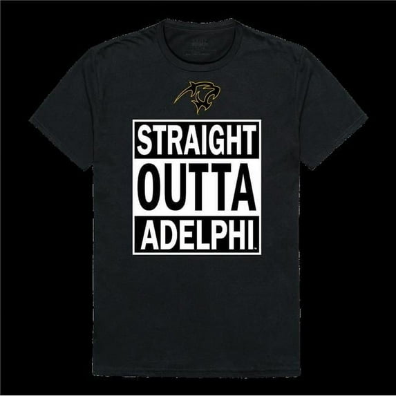 Adelphi University Panthers Straight Outta T-Shirt, Black - 2XL