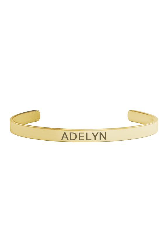 Adelyn Bracelet - Gifts for Adelyn - Personalized Cuff Bangle for Women Color: Gold