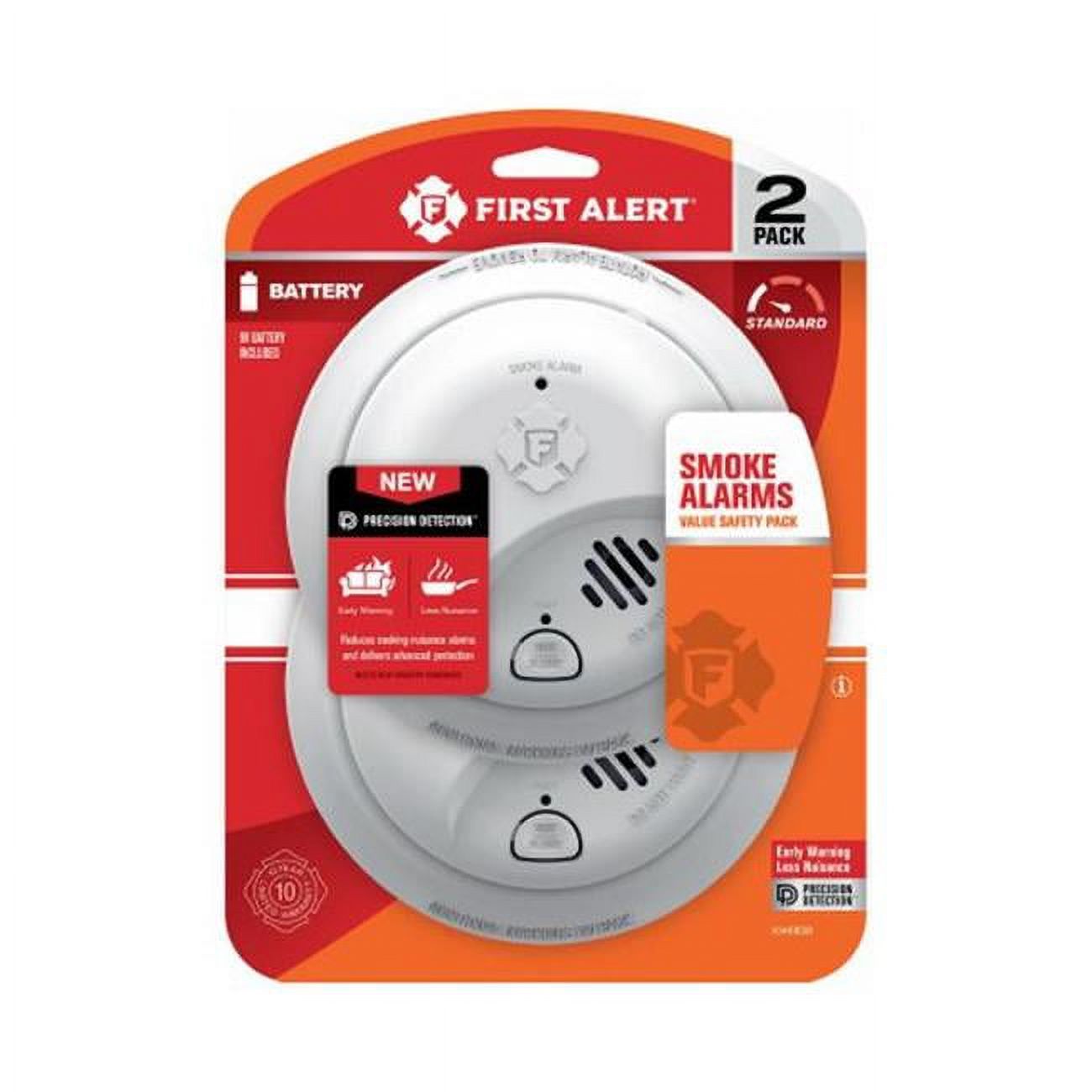 Ademco 9V Battery Operated Fire Alarm Pack of 2